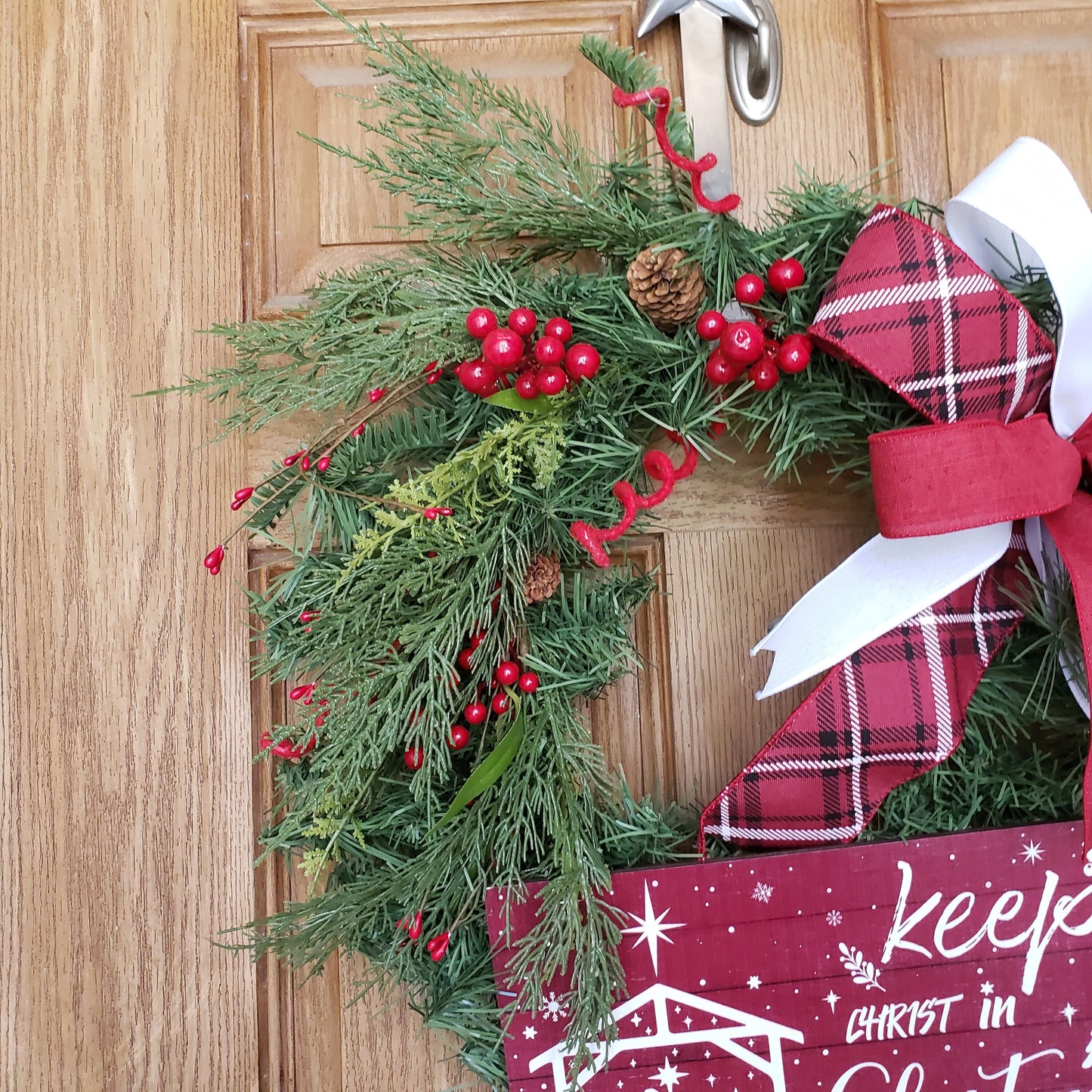 Keep the Christ in Christmas, wreath, is perfect for your, front door or wall decor.