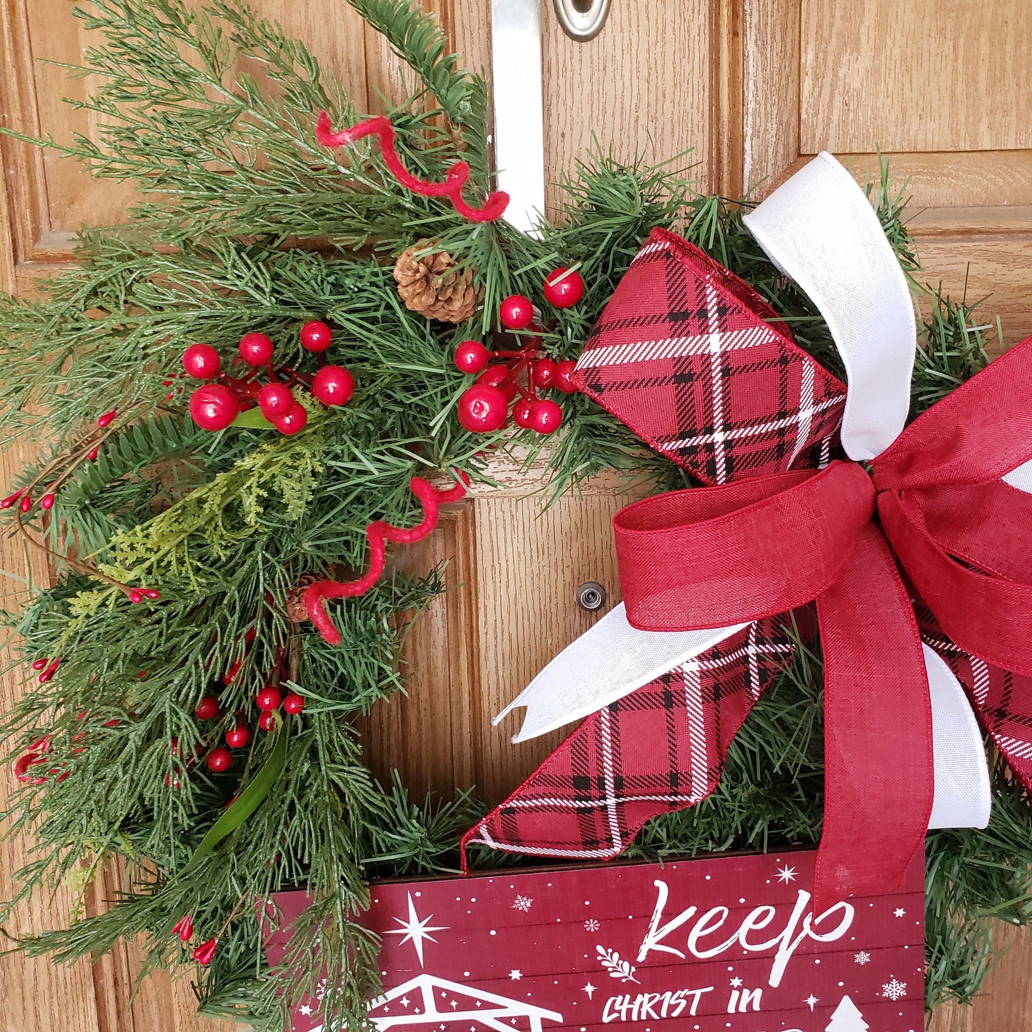 Keep the Christ in Christmas, wreath, is perfect for your, front door or wall decor.