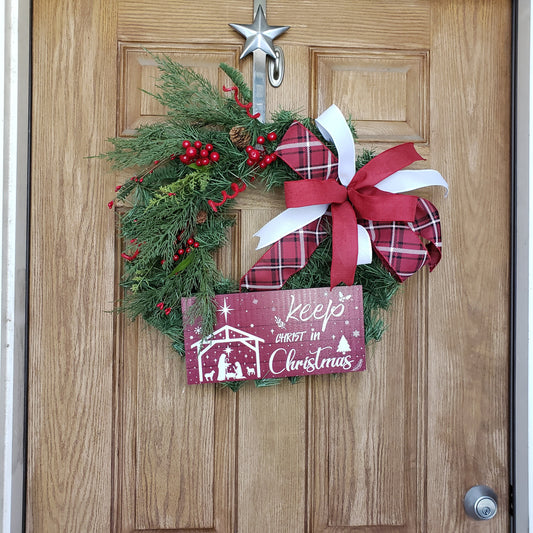 Keep the Christ in Christmas, wreath, is perfect for your, front door or wall decor.