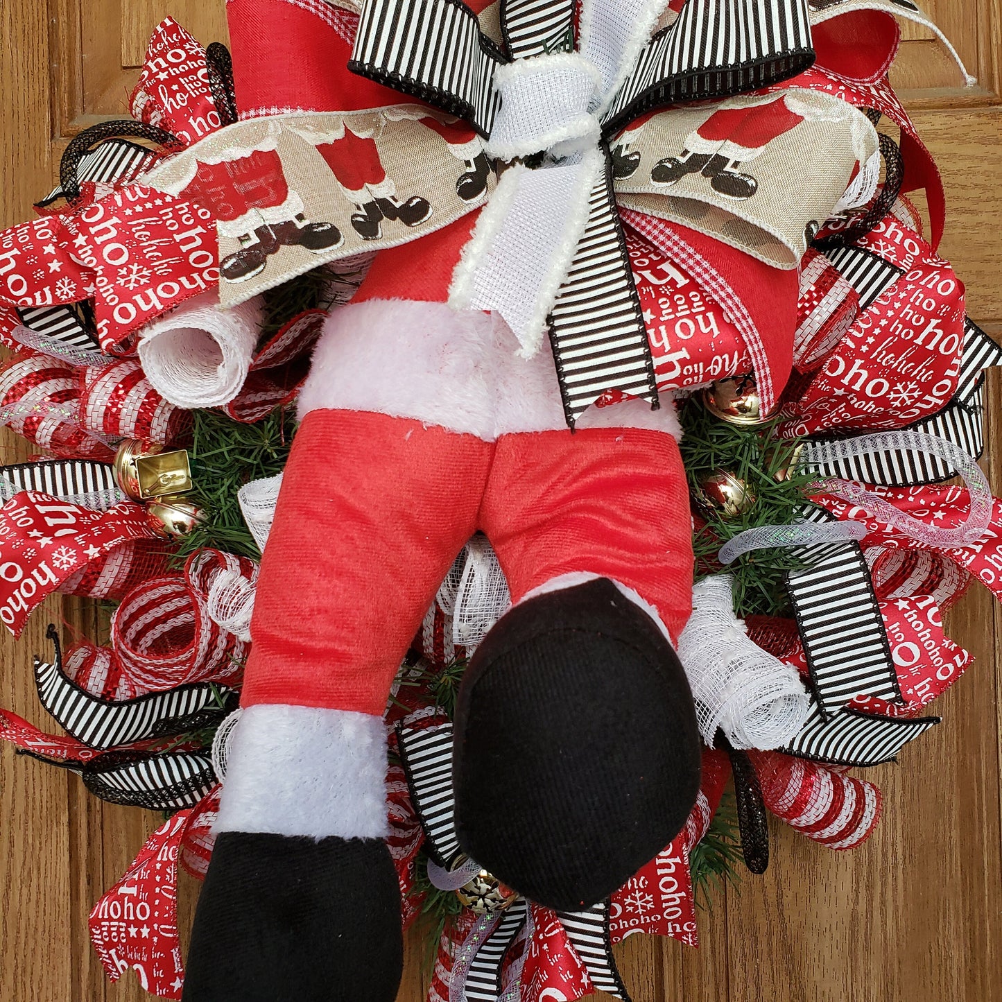 Santa, bootie, butt, wreath, is perfect for your, front door or wall decor.